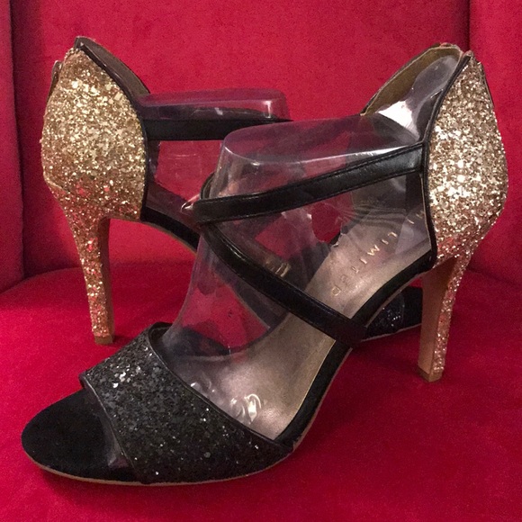 Black and gold glitter heels - Picture 1 of 4